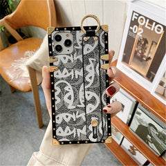 Fashion Square Leather Case for Iphone with Band Stand